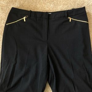 EUC Calvin Klein Black Dress Pants w/Gold Zippers